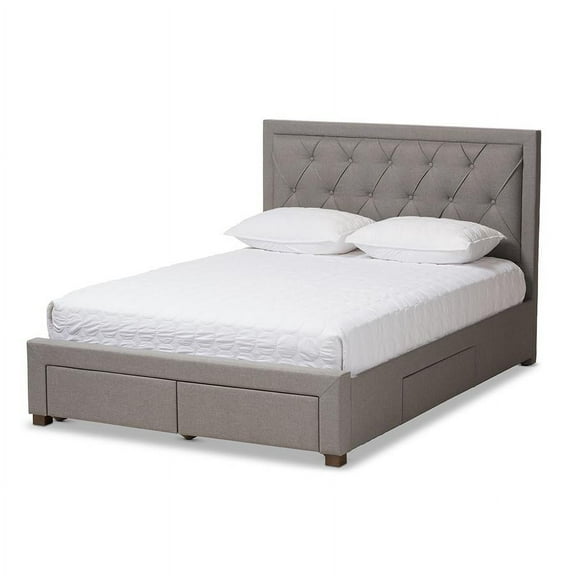 Baxton Studio Aurelie Modern and Contemporary Fabric Upholstered Storage Bed, Multiple Colors, Multiple Sizes