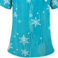 thumbnail image 4 of Pntutb Blusa de manga corta con cuello en V para mujer, uniforme de trabajo, blusa de Acción de Gracias de Navidad Pntutb Pntutb-2653, 4 of 5
