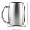 thumbnail image 2 of Monstrate Taza de doble pared de 400ml, vaso aislado de cerveza, té y café con asa, utensilios de cocina para el vientre grande, taza de viaje Juegos de servir café y té, 2 of 6