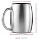thumbnail image 5 of Cateissary Taza de acero inoxidable de doble pared de 400ml, cerveza, té, café, aislado con asa, utensilios de cocina para el vientre grande, taza de Juegos de servir café y té Cateissary HA081896-00, 5 of 6