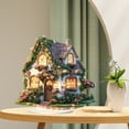 thumbnail image 2 of Fairy Garden Sculpture, Tree Trunk Fairy House Garden Statue, Outdoor Lawn and Yard Decoration, Romantic House Rose Shape Table Ornaments, 2 of 5