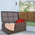 thumbnail image 4 of Bowery Hill Contemporary Wicker Patio Storage Deck Box in Espresso, 4 of 6