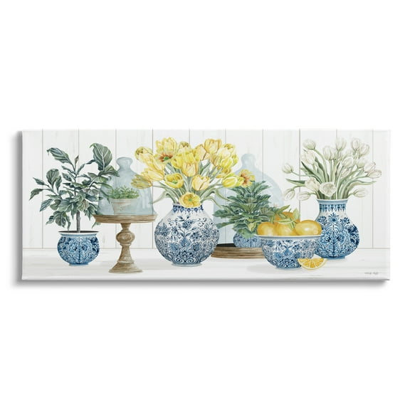 Stupell Industries Yellow Tulips Lemon Fruits Traditional Country Plant, 48 x 20, Design by Cindy Jacobs