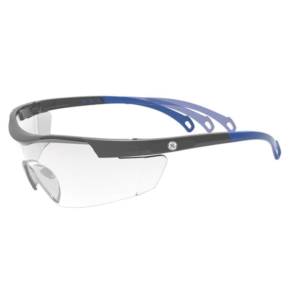 General Electric 2022005 Impact-Resistant Clear Lens Safety Glass, Blue