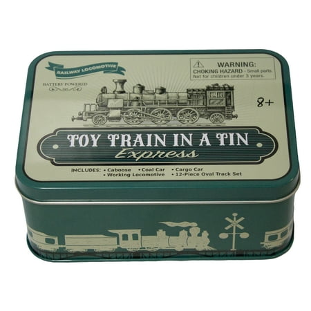 Toy Train In A Tin 16 Piece Plastic Toy Train Set In Collectible Tin Box