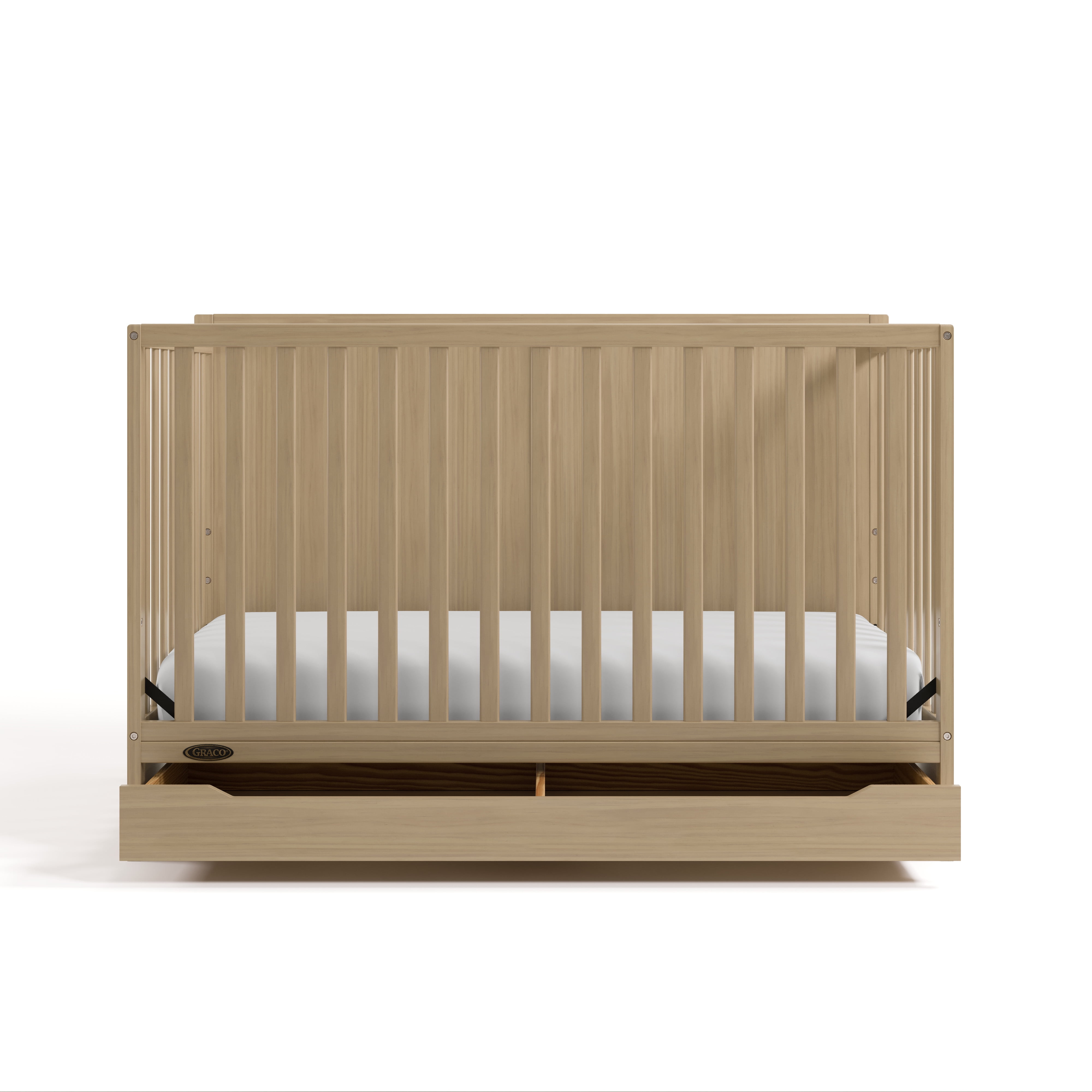Graco Melrose 5-in-1 Convertible Baby Crib with Drawer, Driftwood
