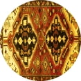 thumbnail image 1 of Ahgly Company Machine Washable Indoor Round Persian Yellow Traditional Area Rugs, 4' Round, 1 of 4