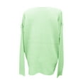 thumbnail image 3 of Lovskoo Sweaters for Women Long Sleeve Solid Color Round Neck Hollow Out Loose Sweater Green, 3 of 4