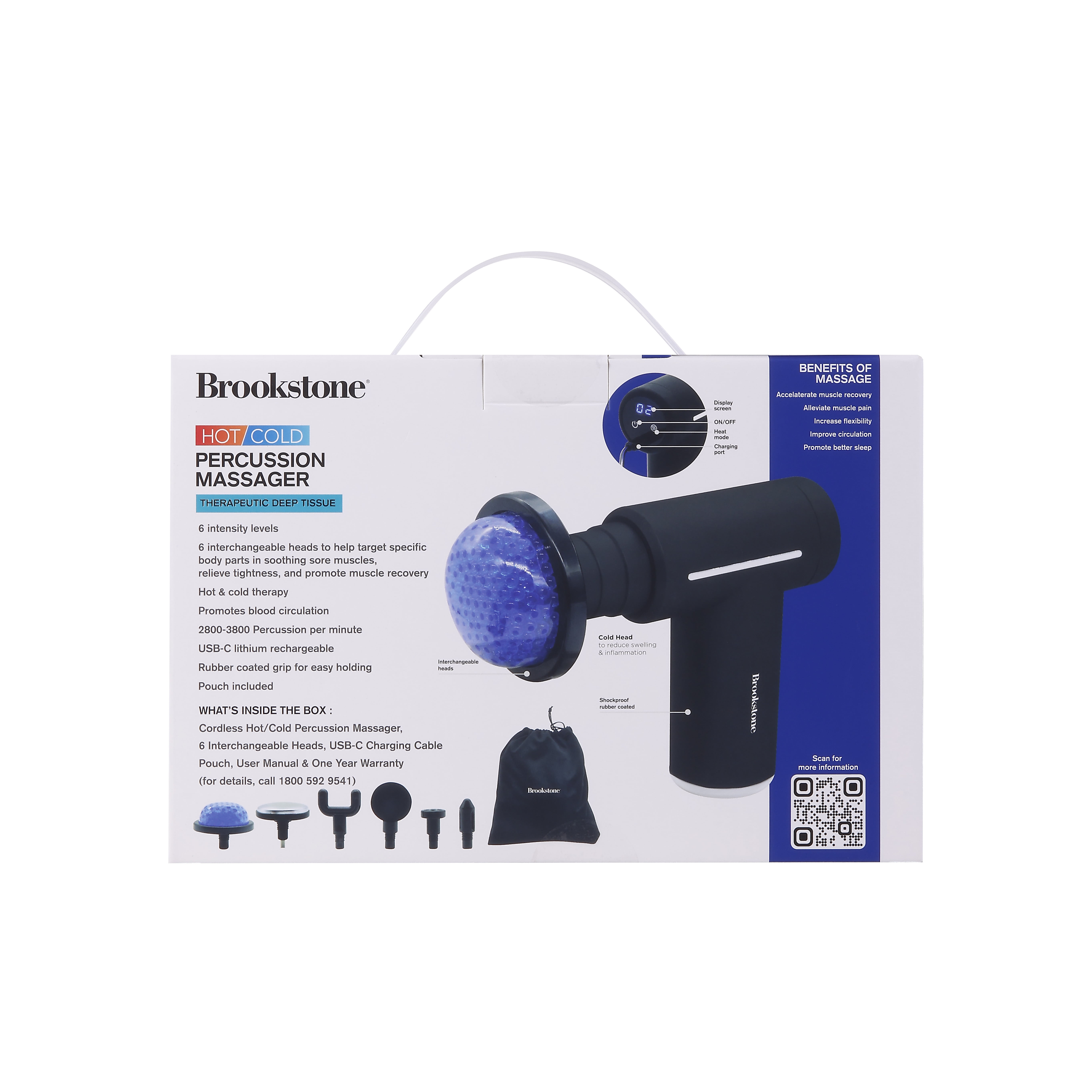 brookstone max hot & cold vibration massager Brookstone Hot & Cold Vibration Handheld Massager main image 0