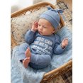 thumbnail image 5 of Miaouyo 2 Pcs Infant Baby Girl Boy Outfit Long Sleeve Crew Neck Romper and Hat Set, 5 of 9