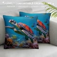 thumbnail image 3 of COMIO  Sea Turtle Throw Pillow Covers,Ocean Tropical Fish Pillow Cases Decorative Square Pillowcases for Home Bed Sofa Living Room Farmhouse Outdoor, 3 of 5