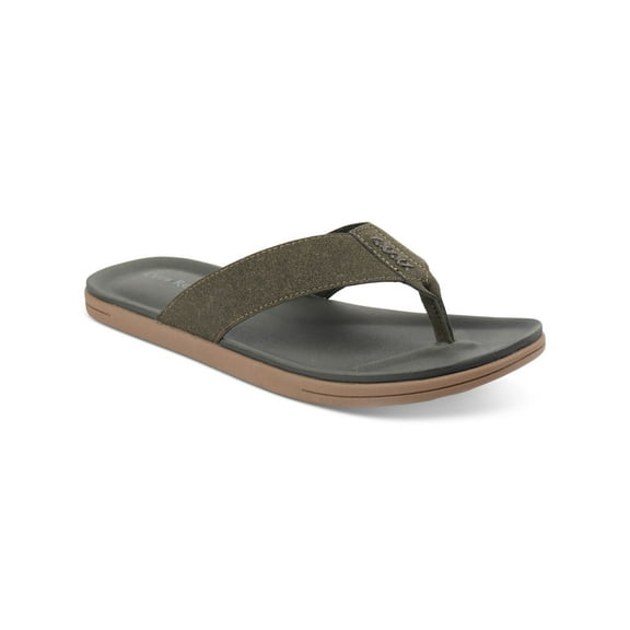 CLUBROOM Mens Green Padded Riley Round Toe Slip On Flip Flop Sandal 8 M