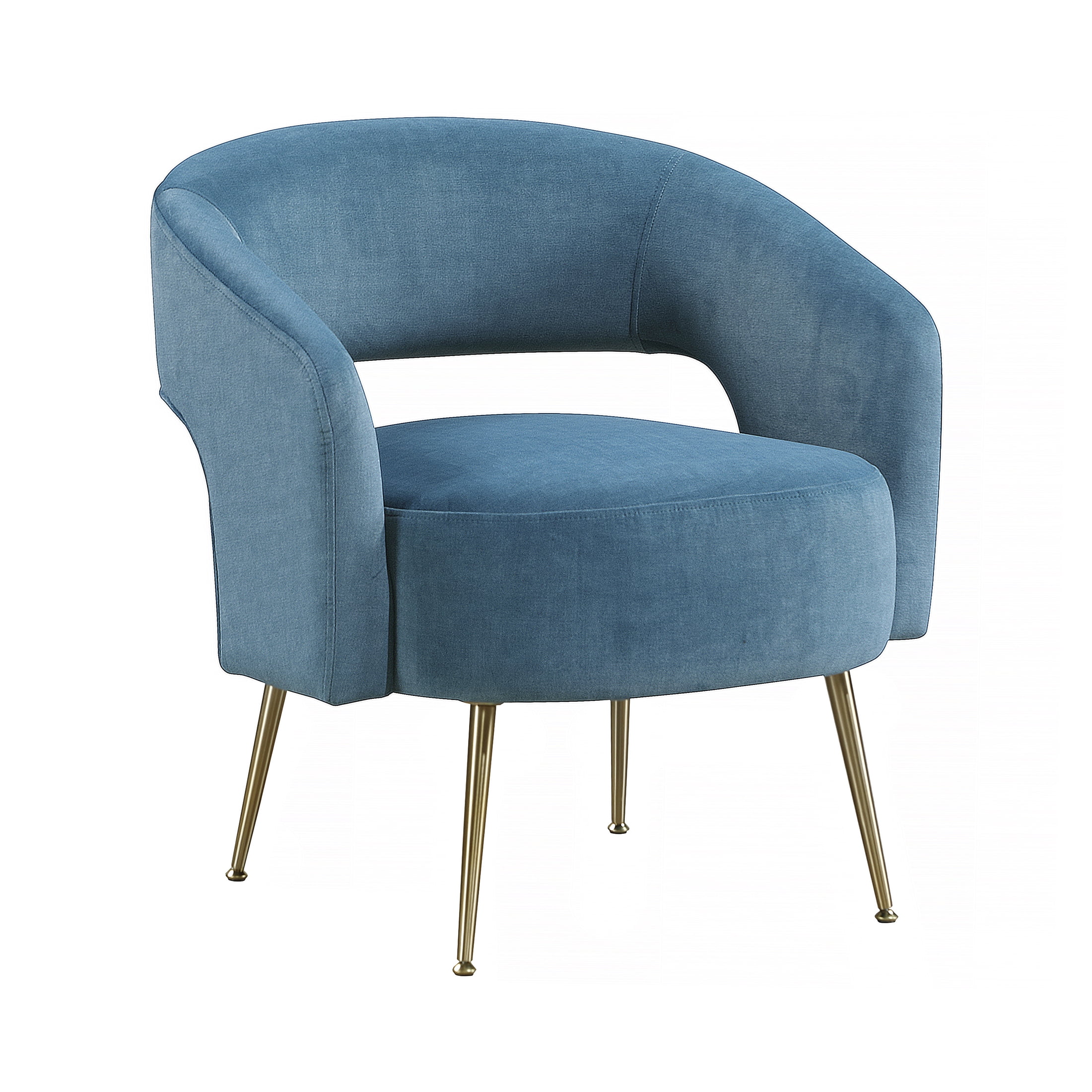 OakvillePark Arcluna Velvet Accent Chair with Metal Legs, Dark Teal