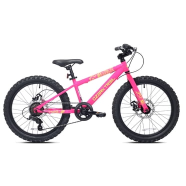 20" Ozark Trail Mountain Bike, 7 Speed, Fits Rider 3'11"-4'4", Pink, Child/Tween/Teen, Unisex