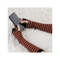 thumbnail image 4 of INSPIRE CHIC Women's Fingerless Gloves Printed Elbow Length Knitted Arm Warmers Orange Black, 4 of 6