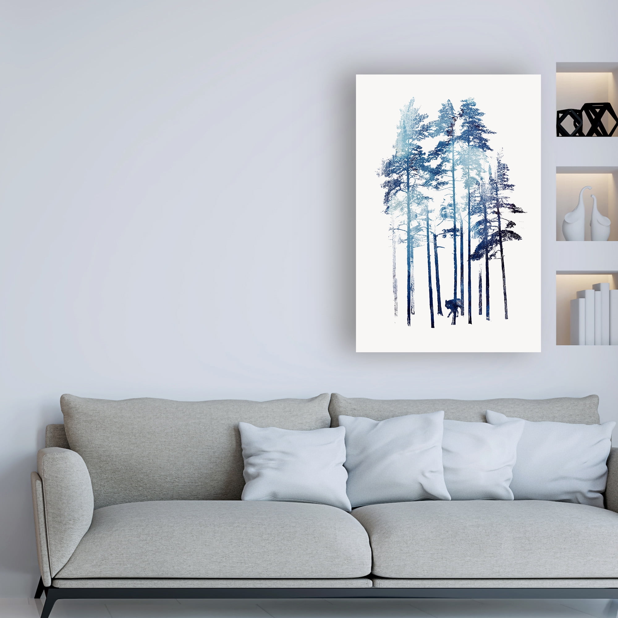 Trademark Fine Art 'Winter Wolf Watercolor' Canvas Art by Robert Farka