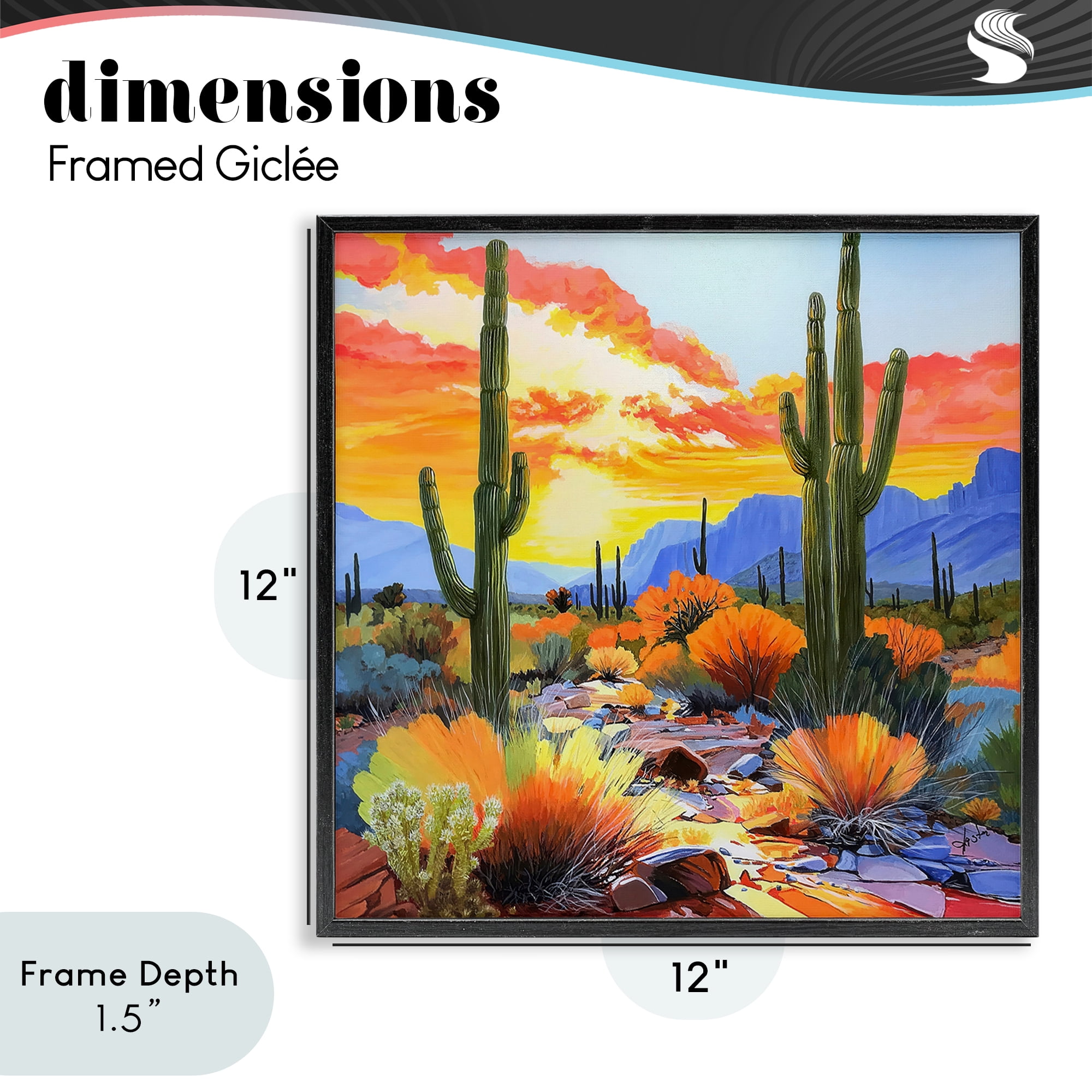 Stupell Industries Desert Splendor Cacti Black Framed Giclee Art, design by John Jaster