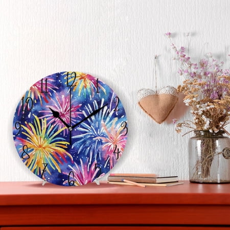 10 Quartz Indoor Wall Clock Silent Mechanism / Colorful Fireworks