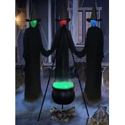 Yoloke Large Plastic Witch Cauldron with Metal Tripod Stand & Lights - Spooky Halloween Outdoor Yard Decorations for a Haunting Ambiance