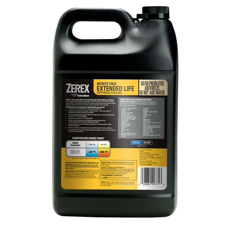 Zerex Extended Life Nitrite Free Heavy Duty (HD) Antifreeze/Coolant 50/50  Prediluted Ready-to-Use 1 GA 