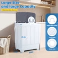 thumbnail image 3 of Portable Washing Machine, 28lbs Twin Tub Washer Mini Compact Laundry Machine with Drain Pump,Compact Washer for Home Dorm Apartment,Grey, 3 of 6