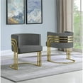 thumbnail image 2 of Maklaine Dark Gray Velvet Accent Barrel Leisure Chair with Gold Chrome Legs, 2 of 2