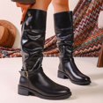 thumbnail image 7 of Heel Knee High Riding Boots Solid High Top Footwear Fashionable Autumn Winter Women's, 7 of 7