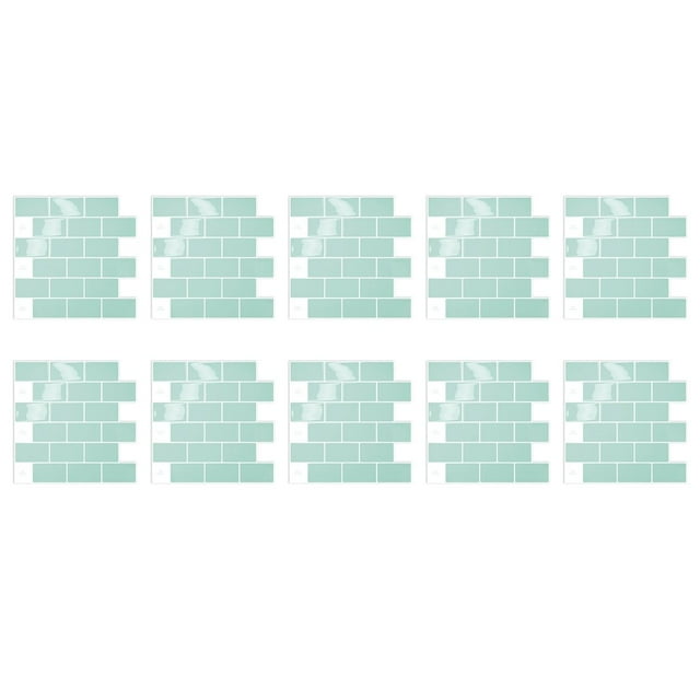 10 Pegatinas Autoadhesivas 3D de Metro Verde para Pared, para Cocina, Impermeables, para Decoración del Hogar.