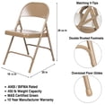 thumbnail image 4 of Hampden Furnishings Bernadine Collection Steel Round-Back Folding Chair, Beige, Pack of 4, 4 of 7