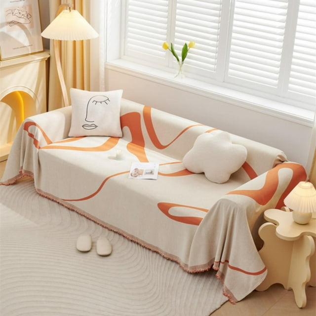 Housse de Canapé en Coton, Housse de Canapé Universelle Tout Compris 1* (Multi-Couleur-A)