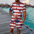 thumbnail image 2 of Vedolay men's summer shorts sets Men's 2 Pieces Cotton Set Shirt and Shorts Summer Outfits,Red XXL, 2 of 3