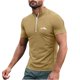 thumbnail image 5 of Blusa y camisa de manga corta con cuello alto para hombre, de verano, de color liso, ajustada, deportiva, con cremallera, de manga corta, con cuello alto., 5 of 5