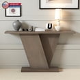 thumbnail image 2 of Hassch 59.8" Minimalist Console Table with V-Shaped Base, Accent Entryway Table for Living Room, Hallway Foyer, Home Office (Taupe), 2 of 9