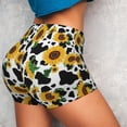 thumbnail image 4 of Fotbe Cute Cow Print Sunflower D Shorts Sin Costuras – Shorts Deportivos de Cintura Alta para Mujer, Elásticos para Gimnasio, Yoga, Running o Ciclismo-Medium, 4 of 8