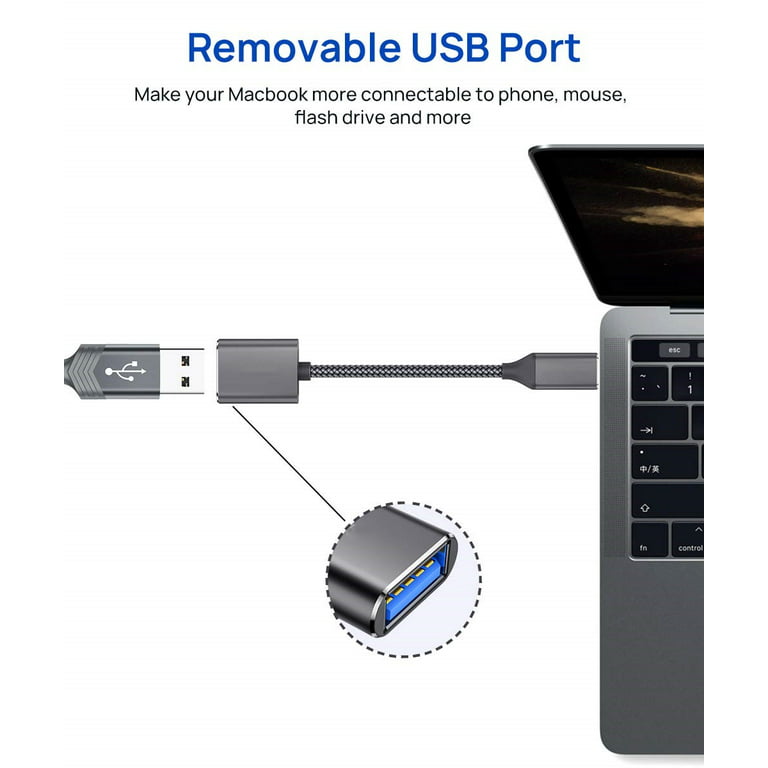 GUPBOO - Adaptateur OTG USB 2.0 vers USB 3.1 USB-C Type C Alu,JL878 - Câble  antenne - Rue du Commerce