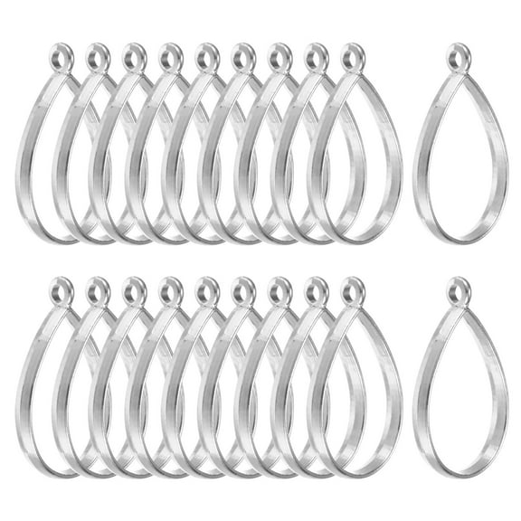 20-Pack Open Bezels for Resin, Teardrop Shape Open Back Bezel Pendants for Resin Jewelry Making/DIY Earrings Necklace, Alloy Hollow Frame Pendants [Silver Tone]