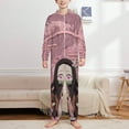 thumbnail image 2 of Demon Slayer Nezuko Kids Hooded Jumpsuit Union Suit Onesie One Piece Blanket for Boys Girls, 2 of 7