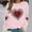 Pink, variant on Women's Valentine's Sweatshirts Plus Size Cute Love Heart Graphic Blouses Long Sleeve Round Neck Shirts Valentine's Day Printed Sweater Pullover Tops