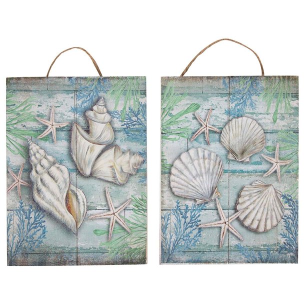 2Pack Wooden Nautical Decoration Hanging Wall Decor, Ocean Decor
