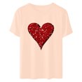 thumbnail image 4 of ICHUANYI Women's Shirts Valentine's Day Fashion Casual Crew Neck Short Sleeve Tops Print T-shirt Cloth New Trending, 4 of 6