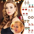 thumbnail image 2 of Christmas Style Metal Stud Earrings 0.94x0.47in Holiday Decor Women's Accessory, 2 of 2