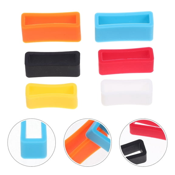 STRANDCHIC 6-Pack Elastic Silicone Watch Band Keepers Replacement for Watch Straps in Multiple Assorted Colors