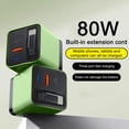 thumbnail image 1 of 3 In 1 Charger Retractable Phone Charger Wall Plug With Scalable 80w Max Fast Charging Module Type C Cable And 2 USB Ports For Phone Laptops, 1 of 5