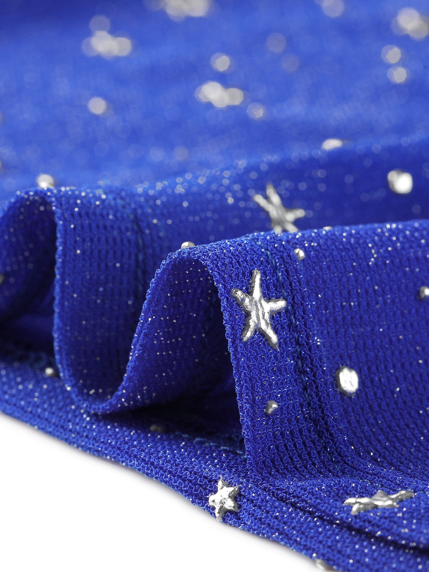 Unique Bargains Women's Star Mesh Crop Mock Neck Sleeveless See Through Tank Top S Royal Blue