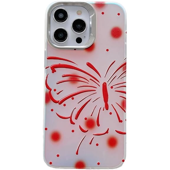 Dazzling Colors Halo Dyeing Butterfly Phone Case Compatible with iPhone Case (Red,iPhone 11 Pro Max)