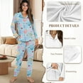 thumbnail image 6 of DISNIMO Starfish Shell Printed Womens Pajama Sets 2 Piece Pjs Button Down Sleepwear Long Sleeve Lounge Set with Pockets Fashion Soft Nightwear with Long Pants, 6 of 7