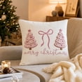 thumbnail image 4 of Christmas Printed Throw Pillow White Plump Festive Decorative Cushion For Sofa Couch Bed Holiday Decor, 4 of 7
