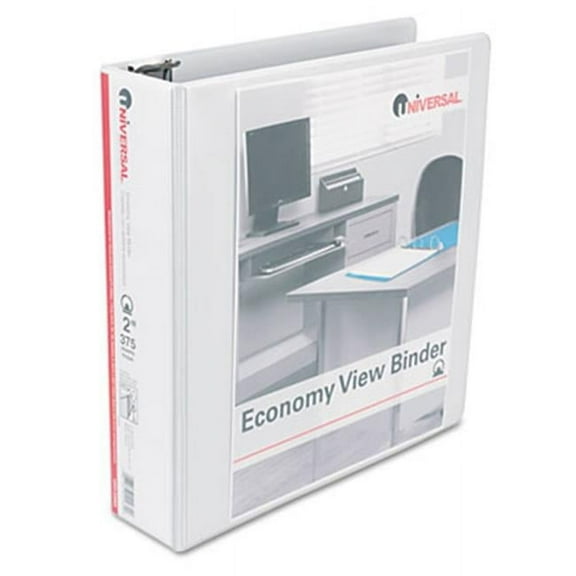 Universal  Round Ring Economy Vinyl View Binder  2'' Capacity  White