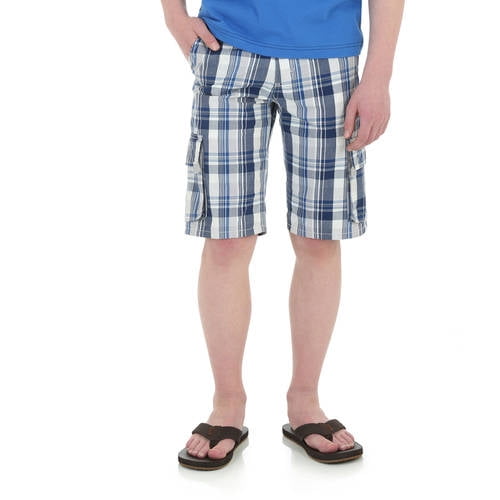 Wrangler plaid cargo shorts sales