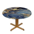 thumbnail image 3 of WYYP Marble Gold Blue Round Tablecloth - Outdoor Picnic Camping and Indoor Kitchen Dining Party - 100% Polyester Fiber Waterproof White, 3 of 8
